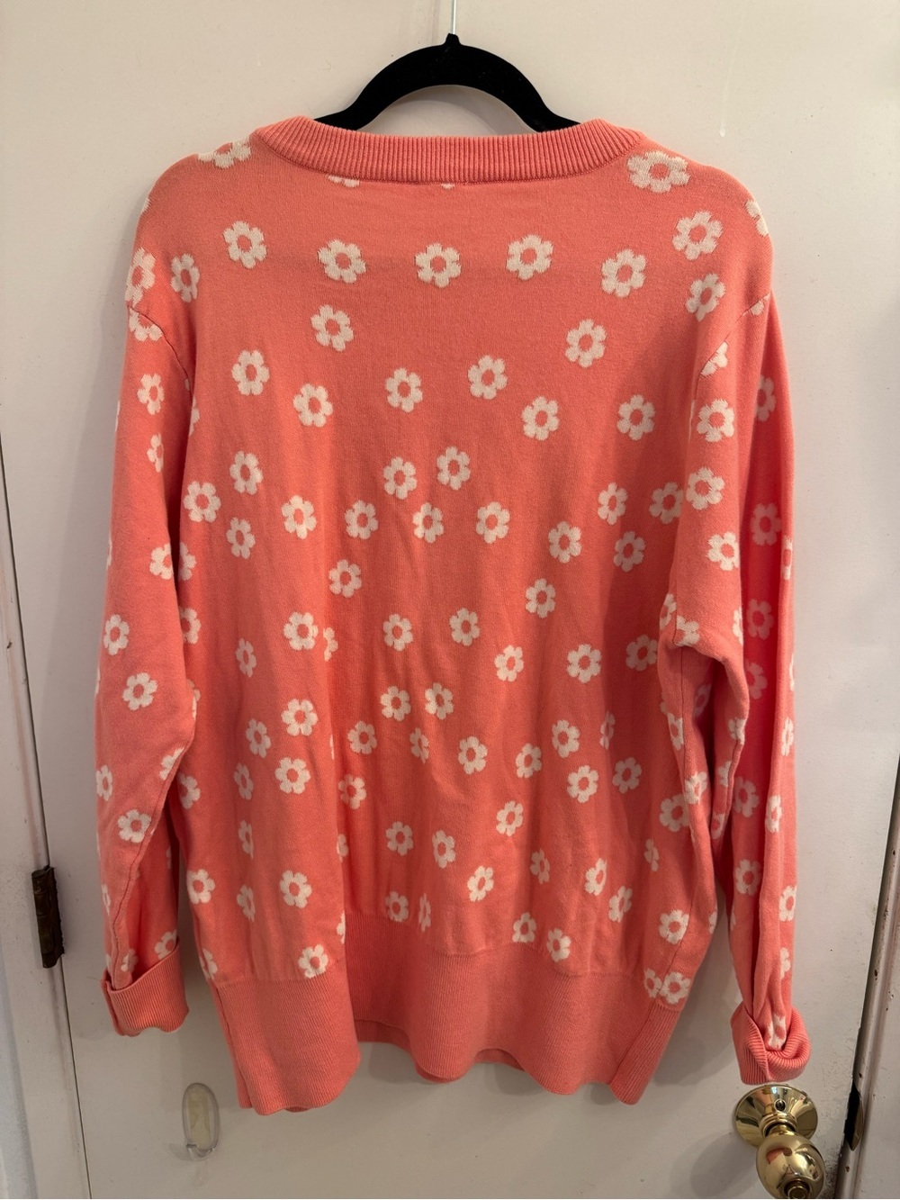 Joanie Coral Pink Floral Crewneck Sweater XL - Picture 3 of 5